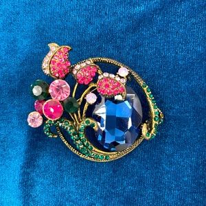 Floral cristal brooch vintage